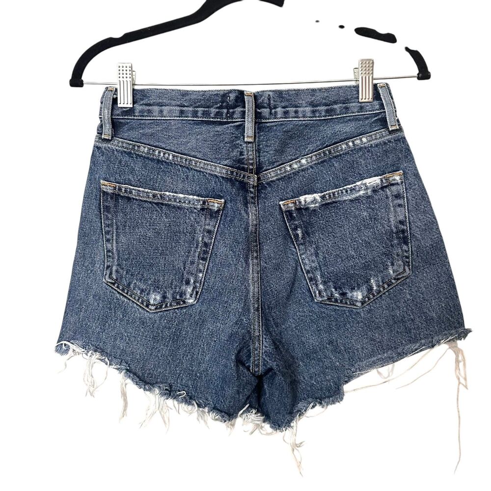 Agolde High Waist Denim Shorts - Blue - Picture 4 of 6